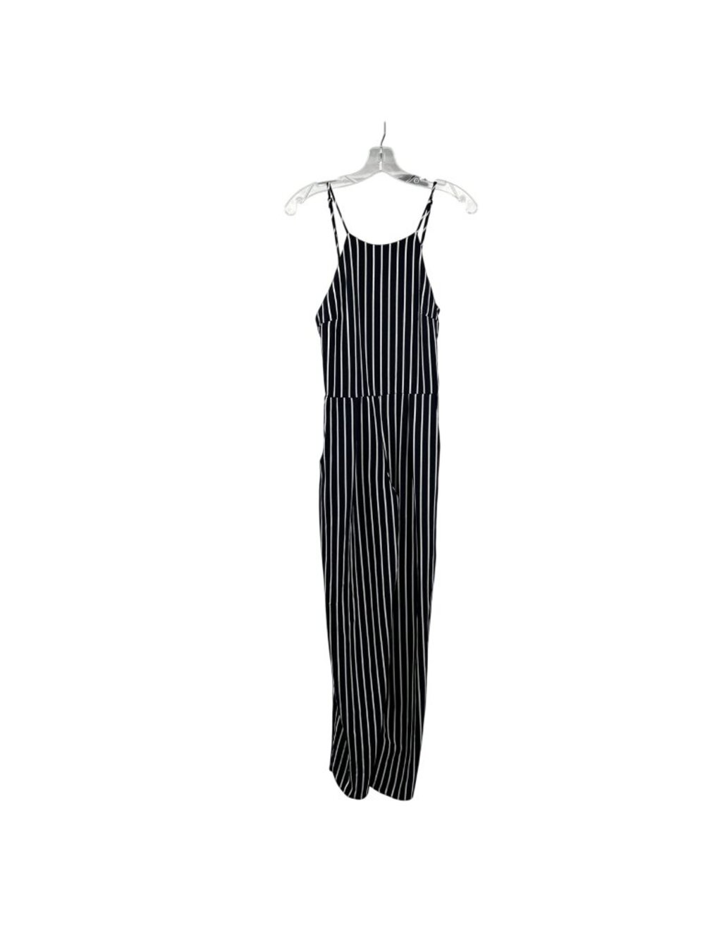Moa Moa Striped Jumpsuit Wide Leg Navy/White Sleeveless Size Medium Pockets